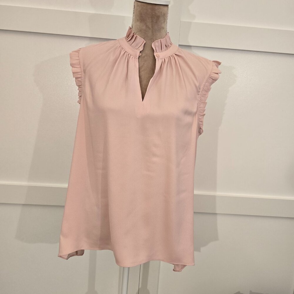 Chico's Black Label Ruffle Tank Top, Size 12, Pink NWT - Picture 3 of 13